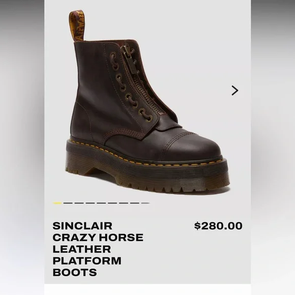 Dr. Martens - Sinclair Crazy Horse Leather Platform Boots - Picture 4 of 4